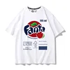 Fanta Beverage Short-sleeved T-shirt Men's Peach Orange Soda Printing Joint Summer Cartoon Printing Trendy Brand Clothes 4