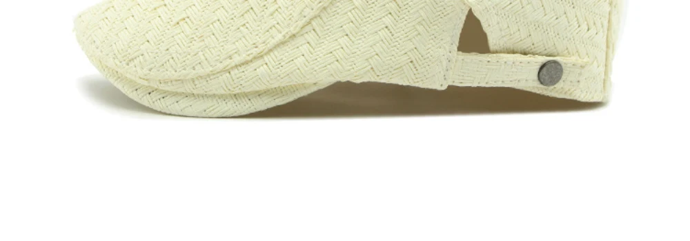 HT4831 Herren Berets Frauen Frühling Sommer Sonne Kappe Atmungsaktive Stroh Baskenmütze Hut Männlich Weiblich Einstellbare Ivy Flache Kappe Vintage Baskenmütze Kappen – Detail 8