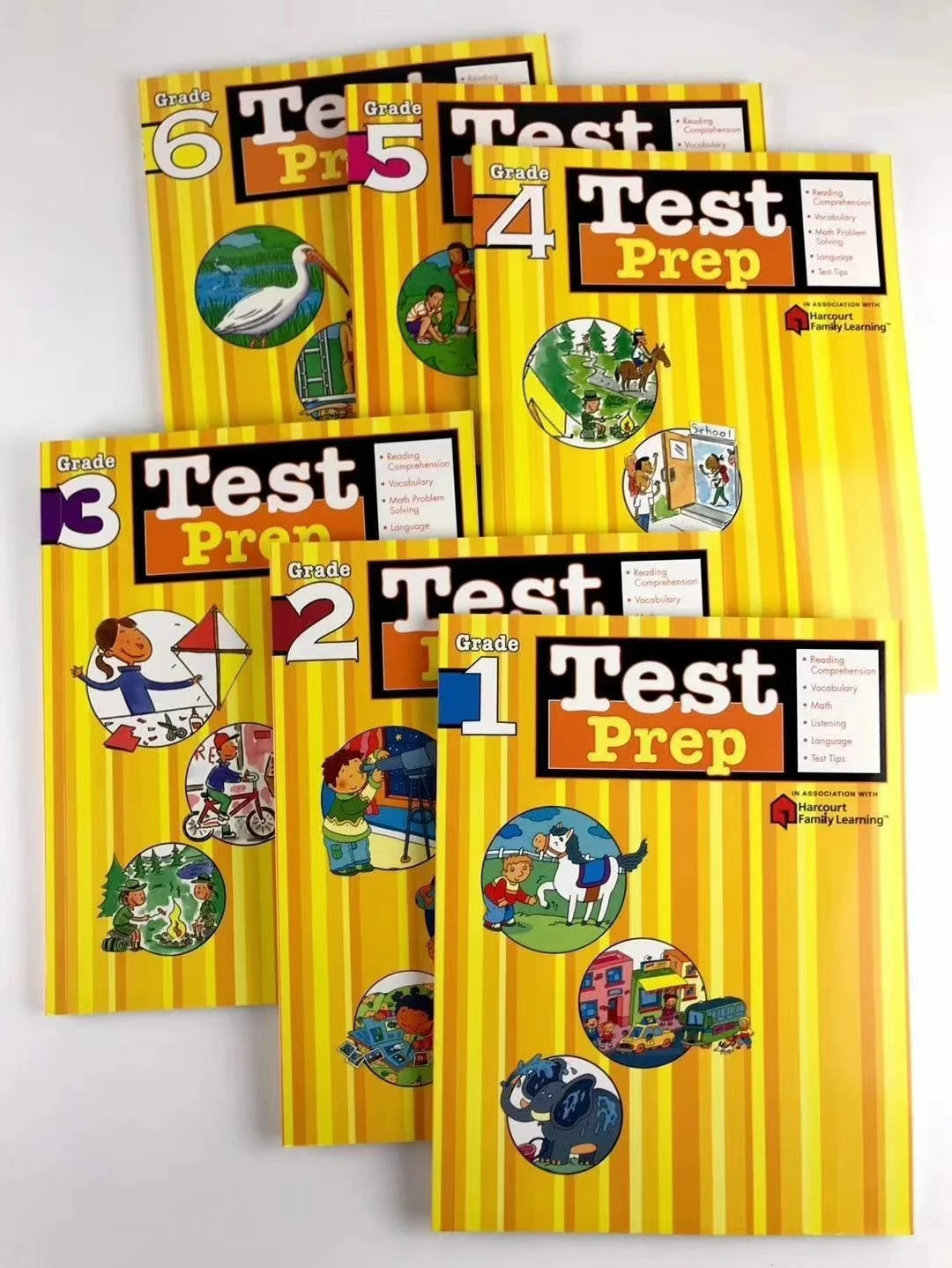 6-libri-set-versione-inglese-harcourt-family-learning-test-prep-grado-1-6-problemi-inglesi-libri-didattici