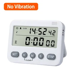 Enhanced Digital Kitchen Timer with Large LCD Display and Vibration Feature (No Vibration)