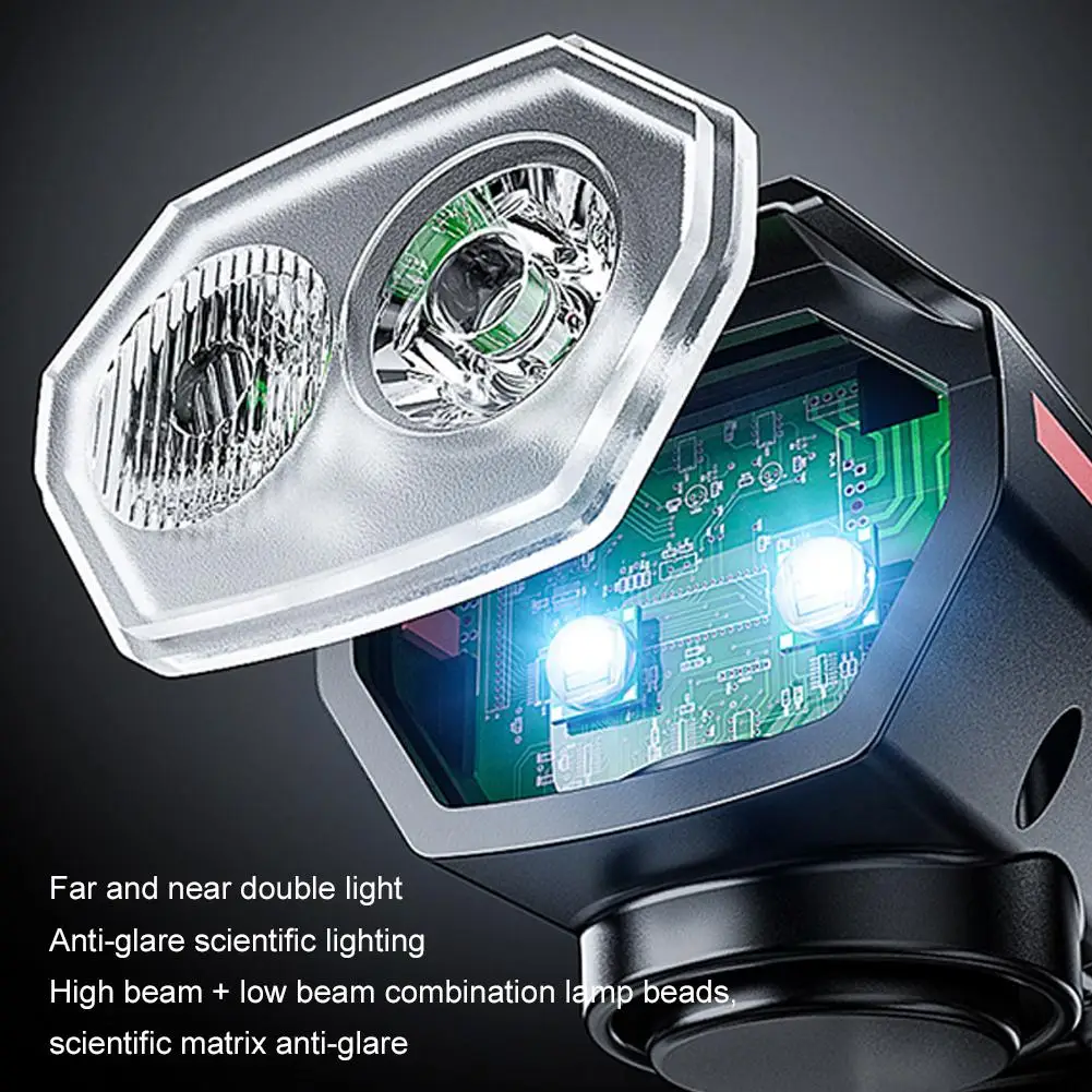 Solar Bike Front Lamp Horn Dual Lamp Beads Super Bicycle Safety Warning Night Brightness Waterproof Cycling Headlight
