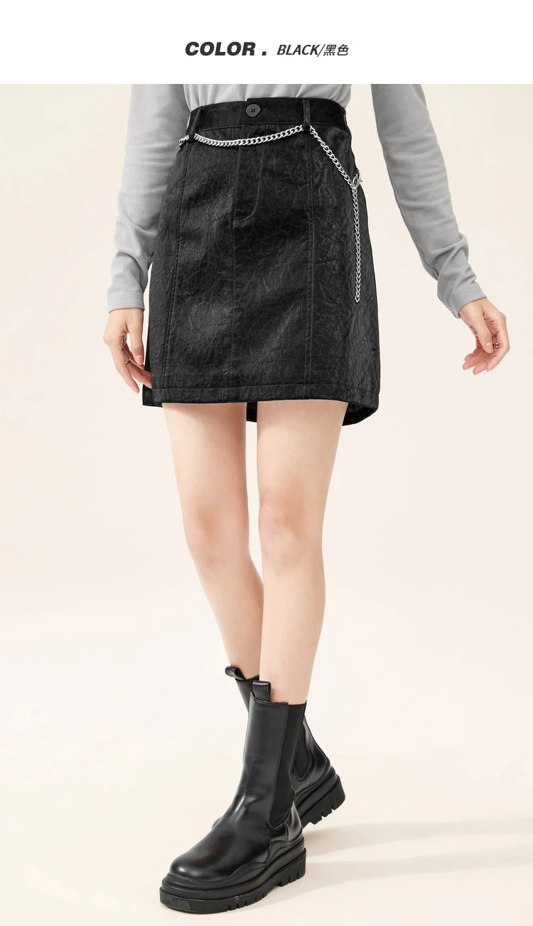 midi skirt A21 Black Solid Women  A-LINE Mini Skirt for Summer 2022 Female High Waist Slim Cool Girls Streetwear Skirt Korean Style black mini skirt