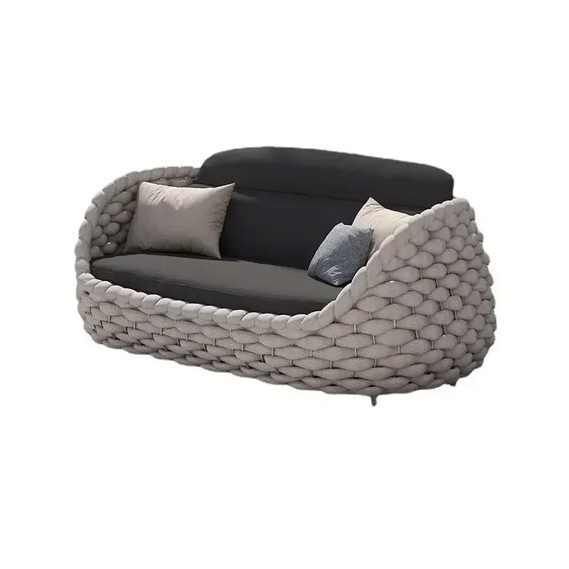 Outdoor Seat Outdoor Rattan Sofa Courtyard Combination Double Chair Leisure Terrace Villa Living Room Balcony Furniture Home outdoor sofa set outdoor rattan furniture set