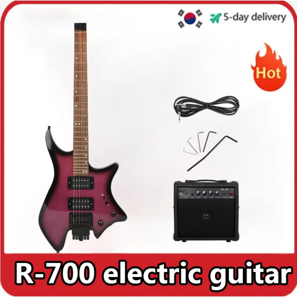 

High quality R-700 headless electric guitar green high Yan value sound beautiful beautiful pleasant personality temperament cold