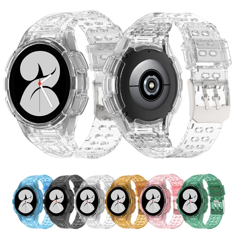 Cinturino In Silicone Trasparente Per Samsung Galaxy Watch 4 44Mm Braccialetto Ghiacciaio Integrato Per Samsung Galaxy Watch 4 Classic 46Mm