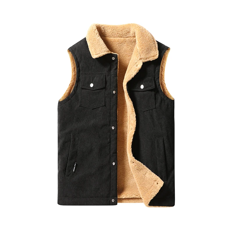 2024 Autumn And Winter New Padded And Thickened Retro Style Casual Slim High-Quality Versatile Corduroy Men'S Sleeveless