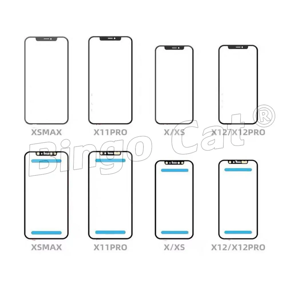 10pc 1:1 Similar OEM Outer Glass With OCA Glue Film For iPhone 15 15pro 14 13 12 11 pro max X XS LCD Touch Screen Replacement
