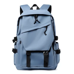Versatile Solid Color Travel Backpack - Spacious and Ideal for Commuting, School, and Everyday Adventures (Blue)