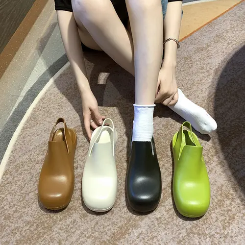 신상품 여름 아웃도어 캐주얼 소프트 밑창 샌들 여성용 플랫 심플 바오터우 장화 젤리 플라스틱 워터 슈즈 사이즈 36-40, 여름 2023 3