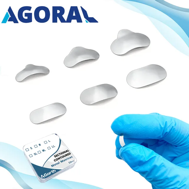 50Pcs/Box Dental Orthodontic Sectional Contoured Metal Matrix Bands S/M/L Douban Molding Sheet For Teeth Replacement