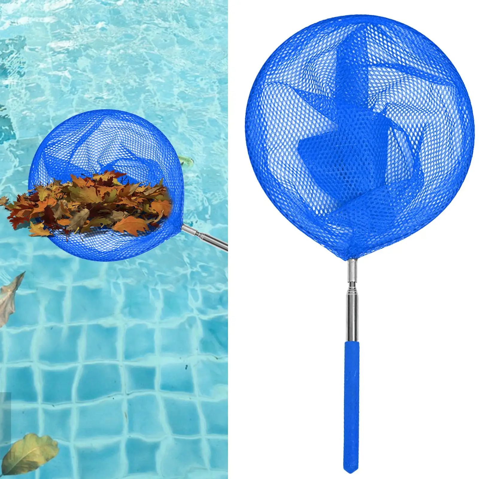 Pool Net Fishing Nets Pool Cleaner Net Telescoping Pool Skimmer Stainless Steel Crab Net Pool Skimmer Net With Pole For Kids Men