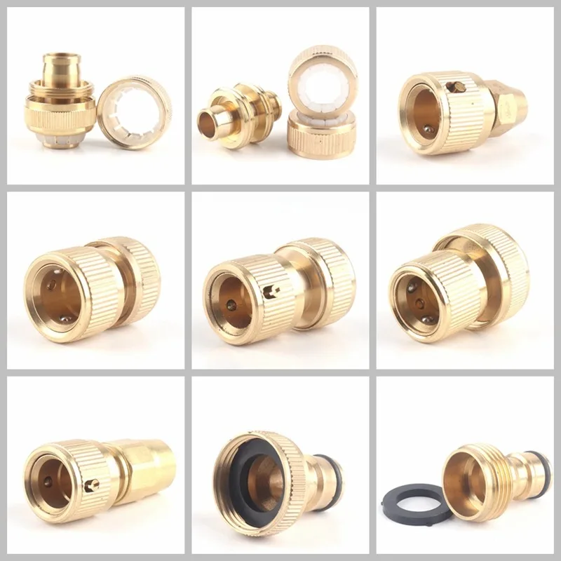 

1pcs 1/2" 3/4"Garden Quick Connector Copper Thread Joint Irrigation Hose Fittings Watering Tube Accessories Garden Pipe Adaptor