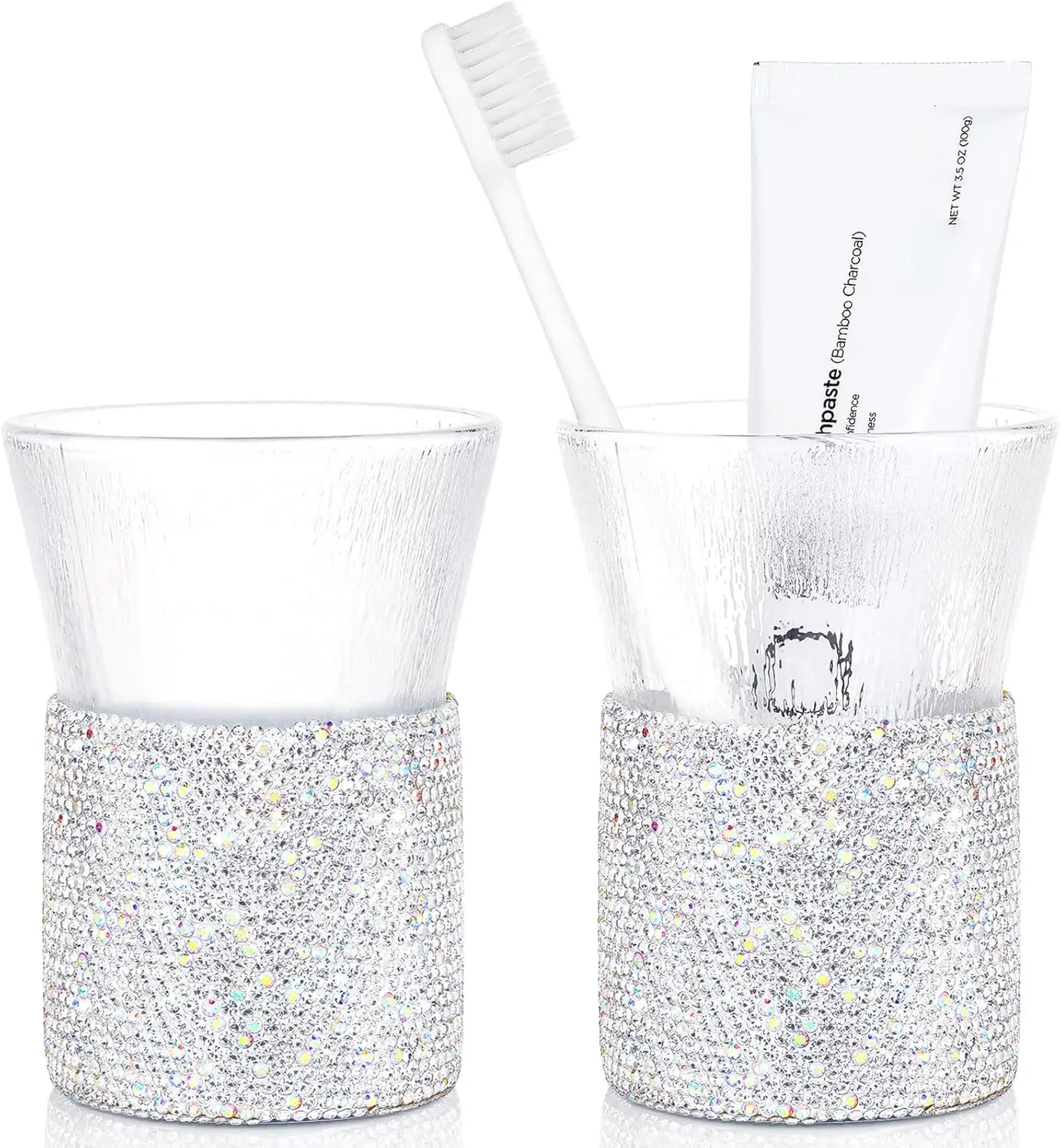 2er Set Zahnputzbecher Aus Glas Für Das Badezimmer_voghion.com