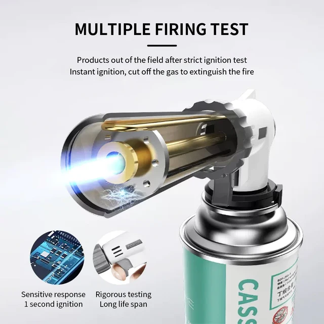 Fém Lángpisztoly Hordozható Bután Égő Magas Hőmérsékletű Hegesztési Gáz Fáklya Könnyebb Kemping Bbq Fűtési Gyújtás Butángászó - Image 4