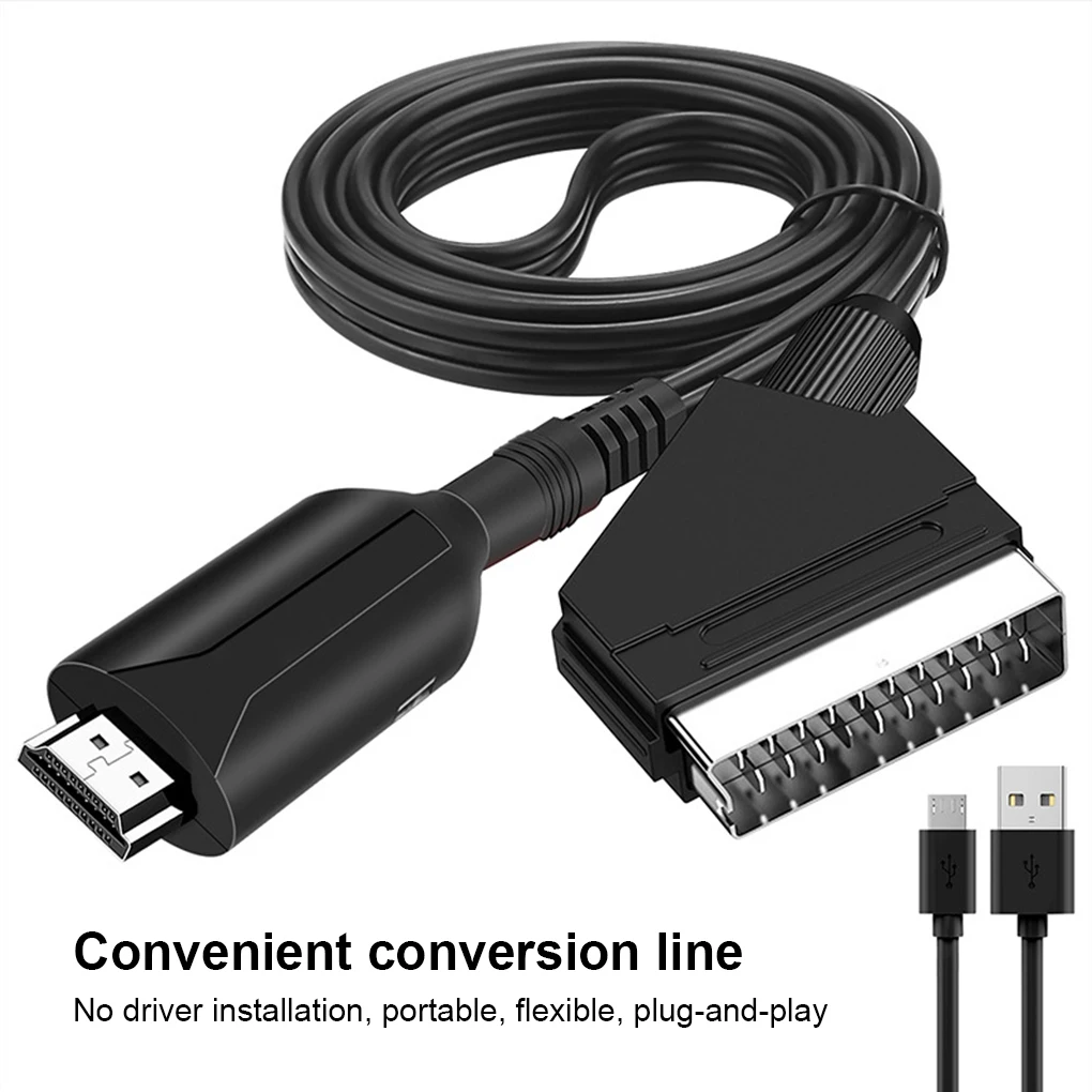 

HDMI-compatible to Scart Adapter Household Audio Video Converter Connector