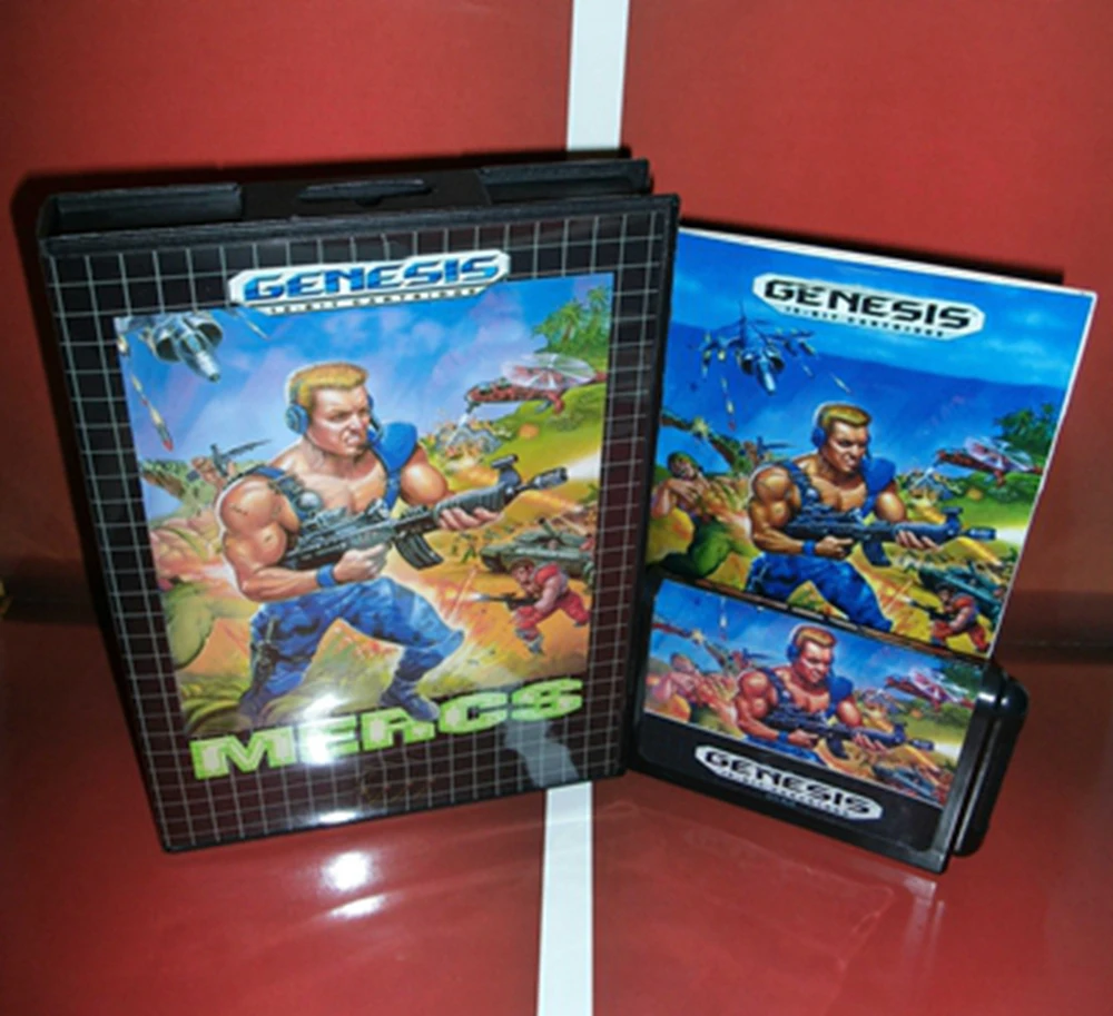 

Mercs с коробкой и ручным картриджем для 16-битной игровой карты Sega MD, Megadrive Genesis system