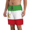 2023 Summer Polyester IRAN Lion With Sun Country Flag 3D Printed Men's Board Shorts Beach Pocket Running Summer Pants 3