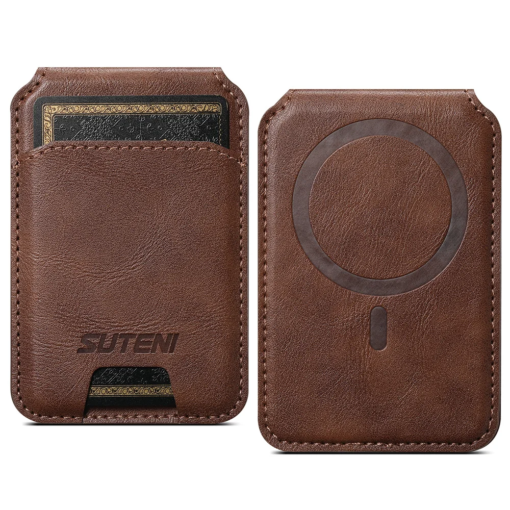 Elegant Magnetic Leather Wallet with Flip Slot Card Holder