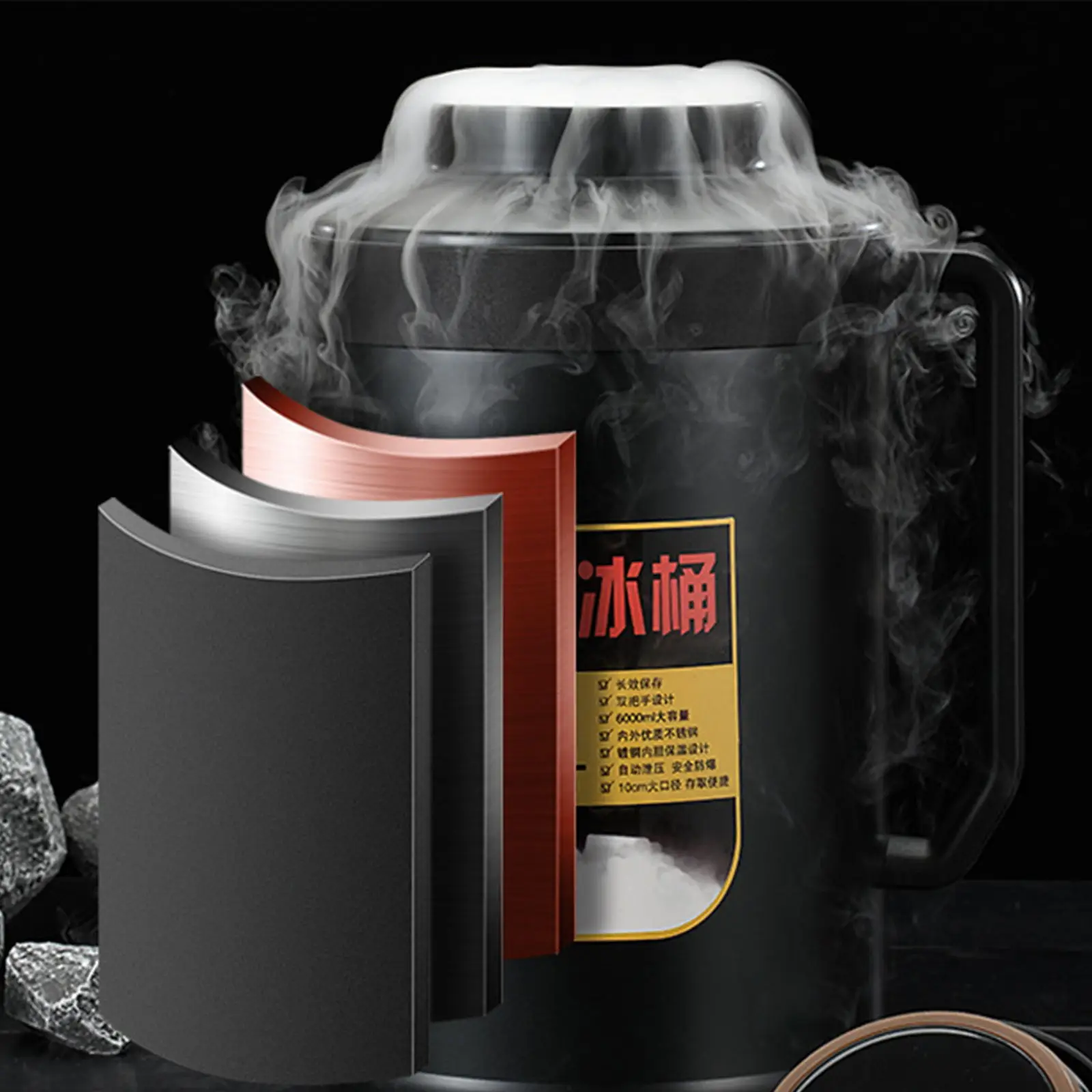 Dry Ice Bucket Dry Ice Storage Bucket Thermal Water Bottle Storage Container for Catering Events Home Buffets Restaurants