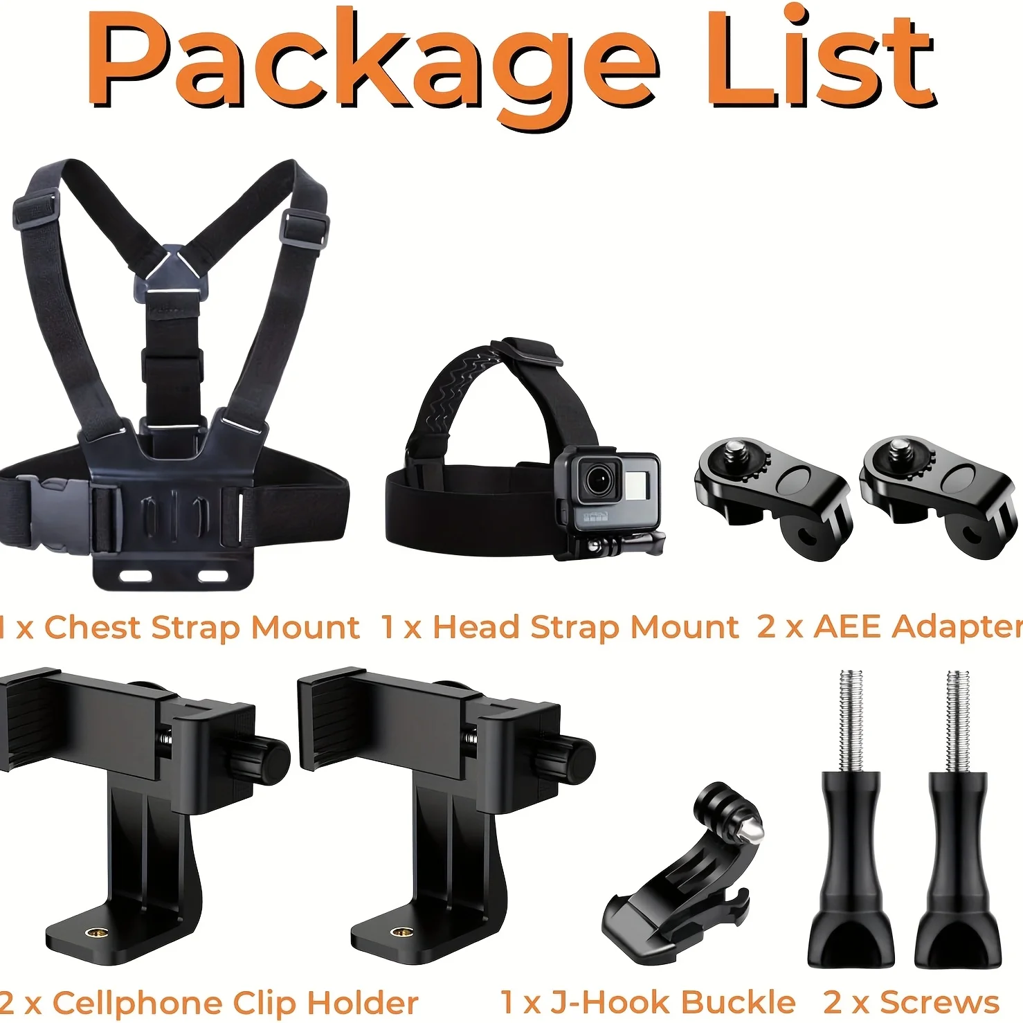 Adjustable Headband And Chest Band Shooting Stand for Mobile Phones And Action Cameras Compatible with GoPro DJI More