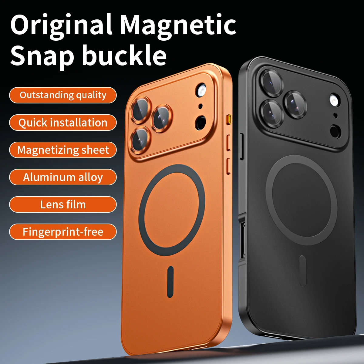 Luxurious Aluminum Magnetic Phone Case with Air Lens Glass Protection