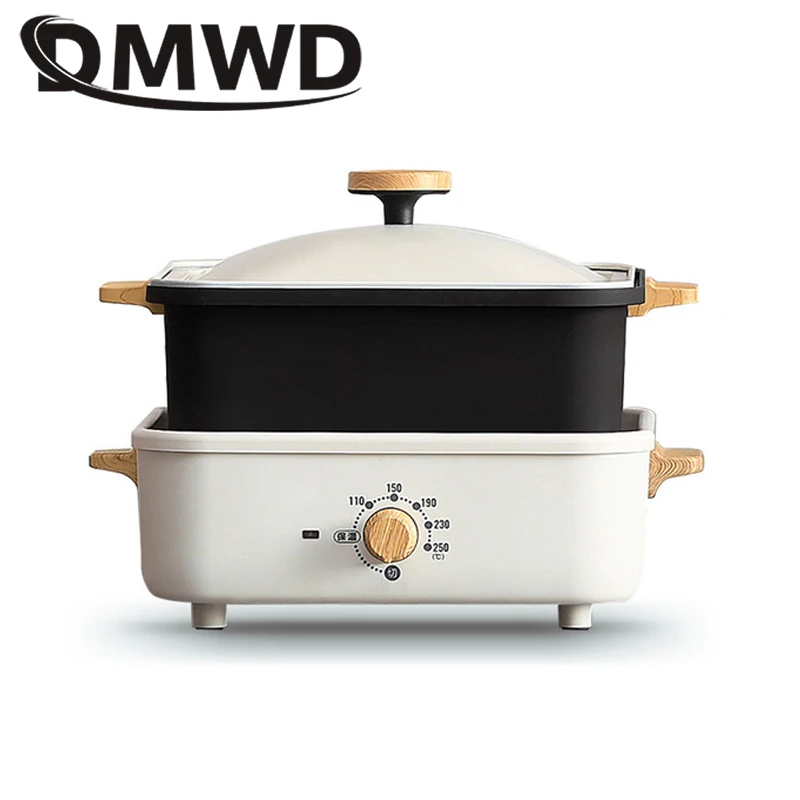 Multifunction Cooking Pot Electric Hotpot Rice Cooker Soup Stew Heater Takoyaki Maker Steak Grill Frying Pan Barbecue Griddle EU 3