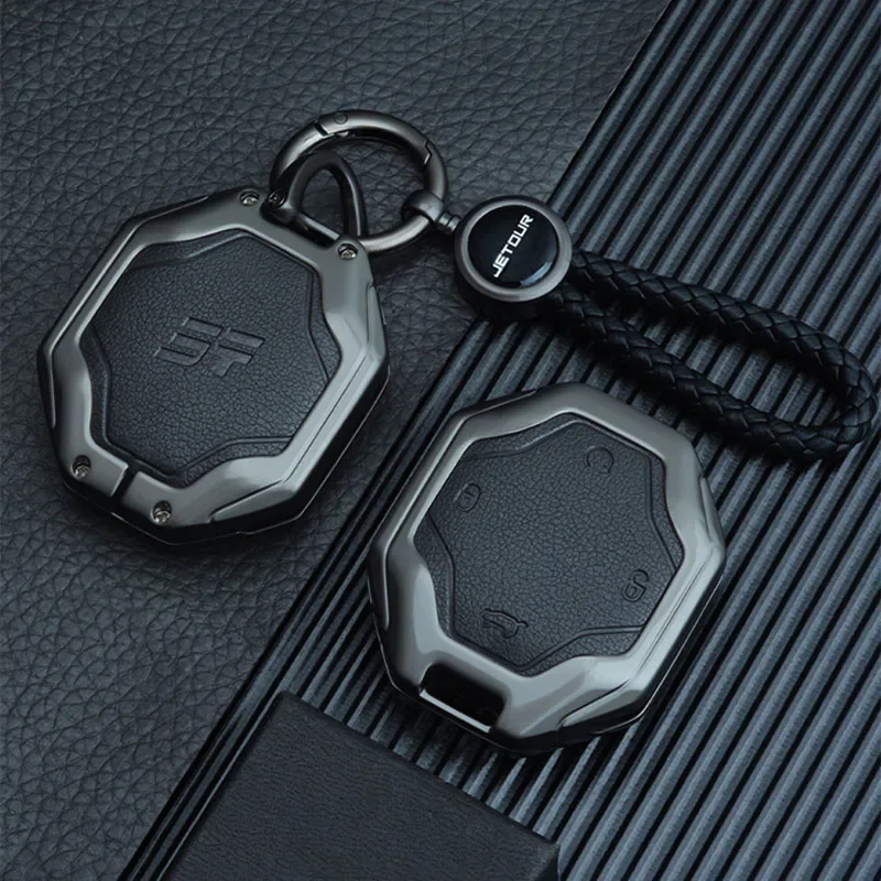 Chery Jetour Traveller Jetour T2 Turn Keychain Leather Alloy Car Keys Accessories Key Case Cover Key Case Keychain Holder