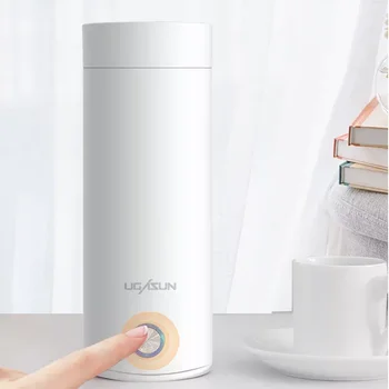 소형 휴대용 전기 가열 컵, 전기 가열 물컵, 절연 1 개, 끓는 물 주전자, 여행, 400ml