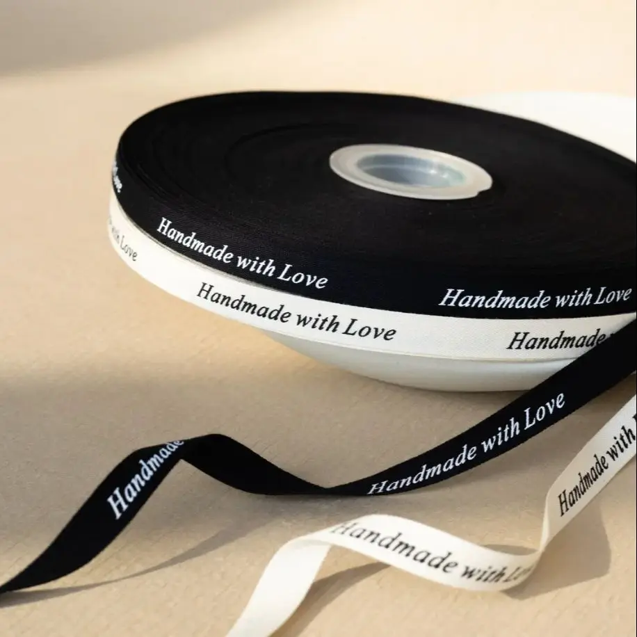 Cotton Ribbon for Wedding Text Tape Strap DIY Handicraft Supplies Christmas Florist Gift Packaging Bouquets Handmade