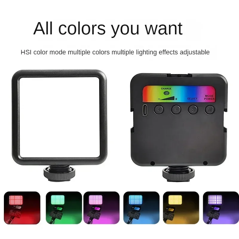 풀 컬러 RGB LED 비디오 라이트 2500K-7000K 타입 C 포켓 카메라 핫 슈 라이트 사진 스튜디오 라이트, 틱톡 유튜브 게임 라이브용