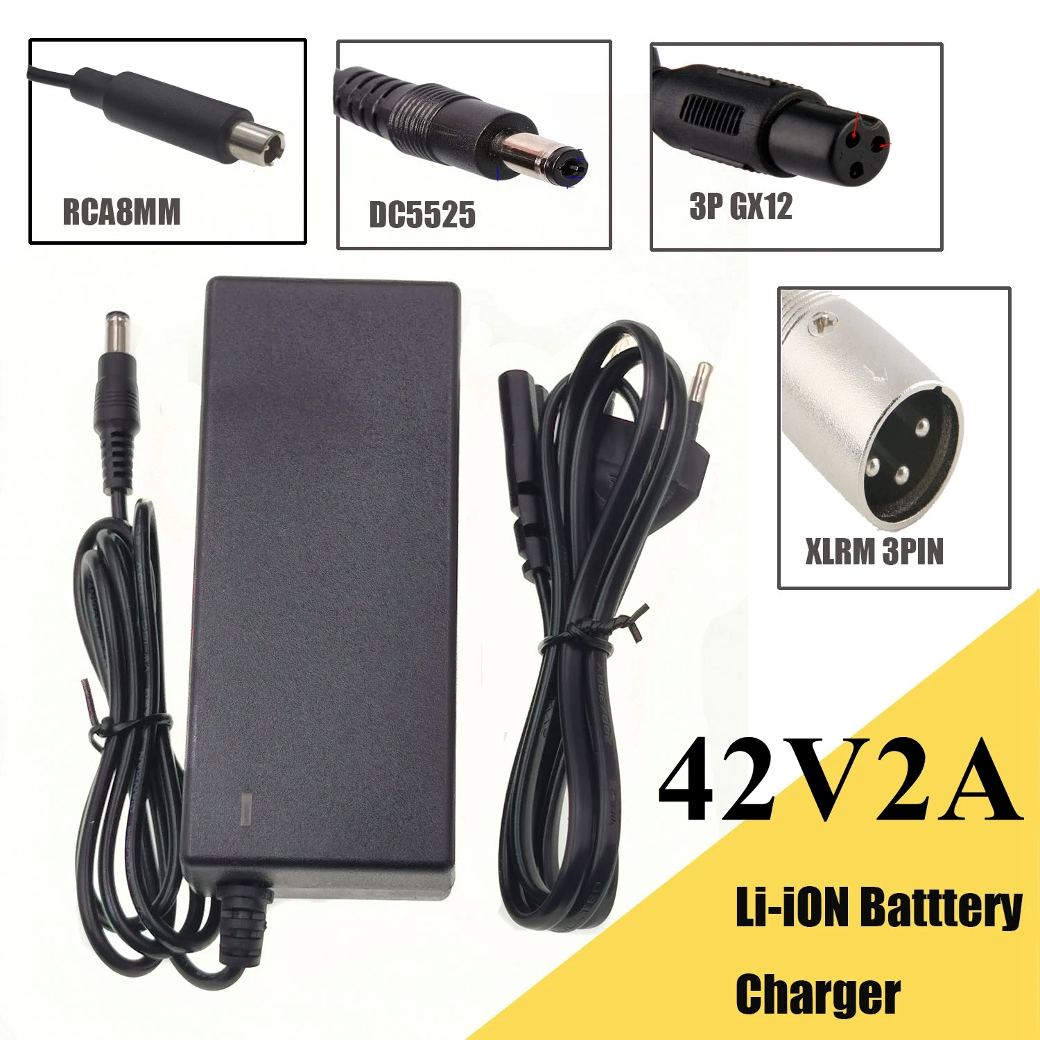 Caricabatterie Rapido 48V 2A Per Bici Elettrica – Batteria Al Litio – Custodia In ABS Ignifugo