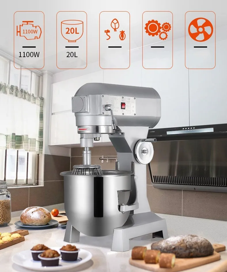 7L 10L 20L 30L 40L 50L 60L Professional Planetary Food Mixer And Cake Dough Mixer 6