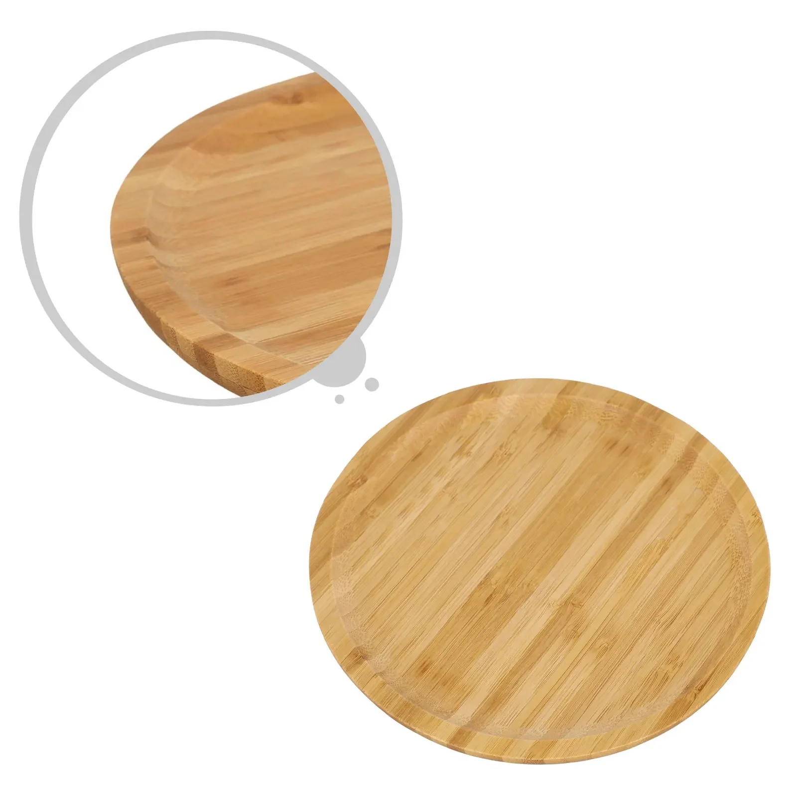 Trays Serving Tray 20*5*30cm Easy To Clean For Fruit Pizza Multi-functional Round Wooden Tableware Stand Food Tray 4