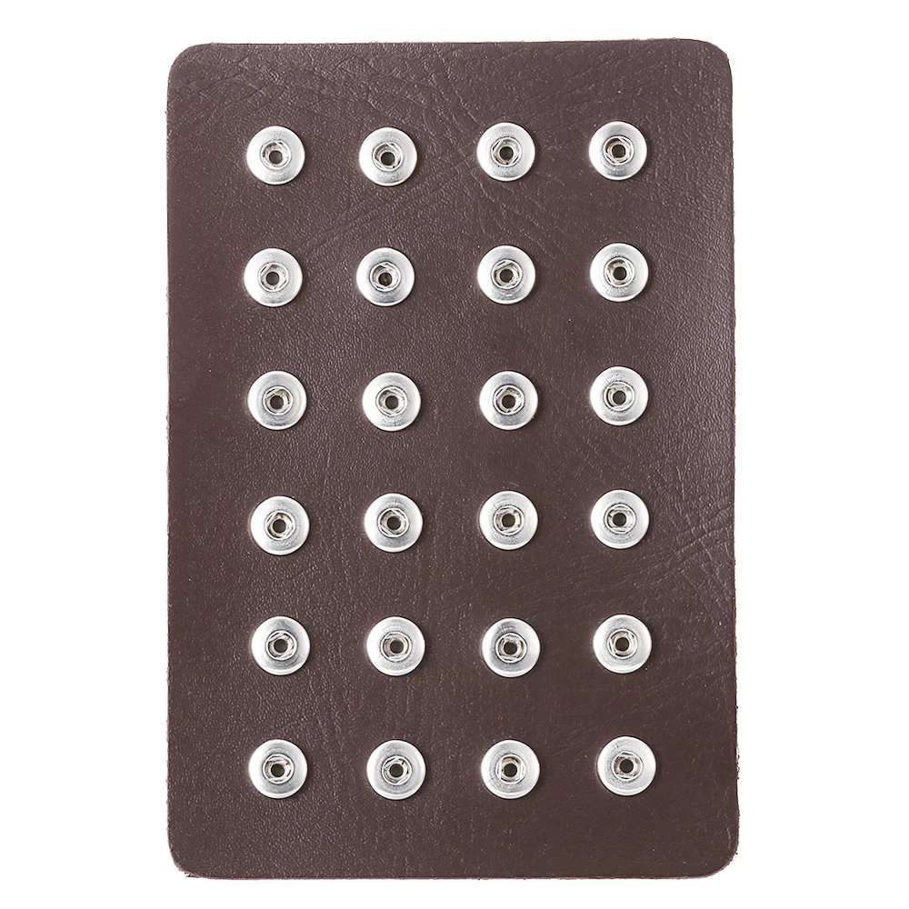 5pcs 12MM Snap Button Stand Display 10 Colors Black Leather Snaps Display for 24pcs Buttons Jewelry Holder 2pcs snap button jewelry stand 18mm snaps buttons display 10 colors leather for 60 pcs display holder