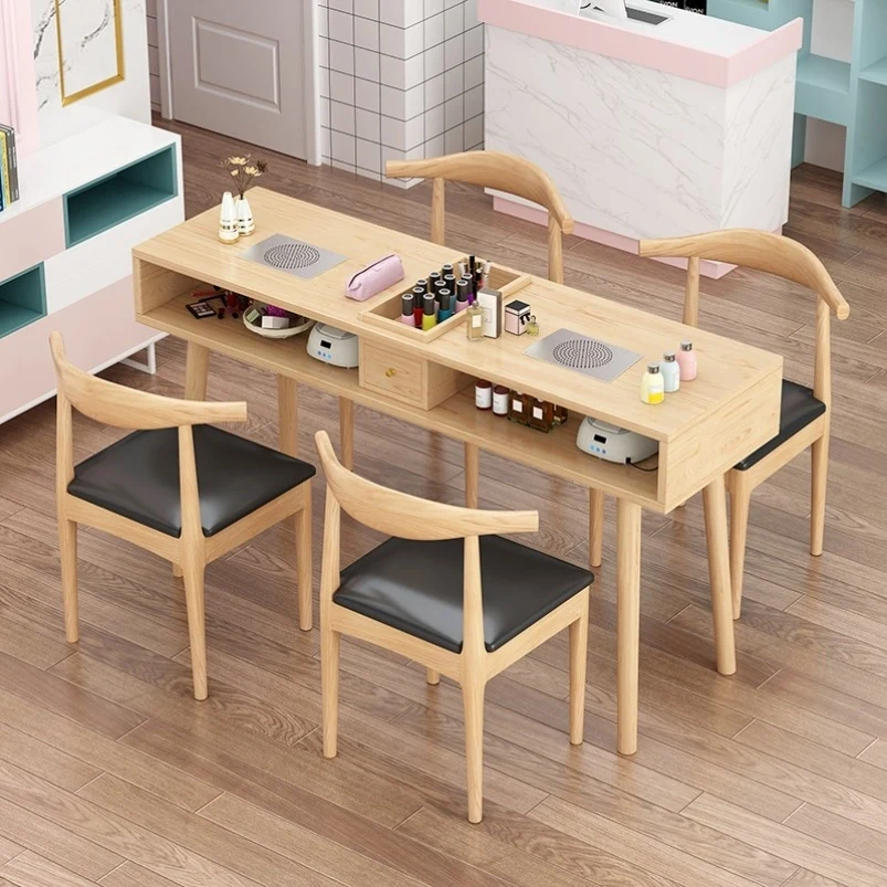 modern exquisite table manicure professional nailtech manicurist table vanity receptionist schminktisch nail furniture cy50nt Professional Manicure Table Wooden Station Receptionist Nailtech Desk Commercial Modern Nageltisch Nails Salon Furniture CY50NT