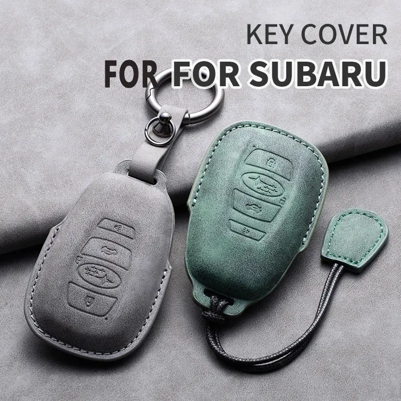 

Car Remote Key Case Cover Shell Protector Fob Keyless For Subaru Outback XV Forester BRZ Legacy Leather Keychain Accessories