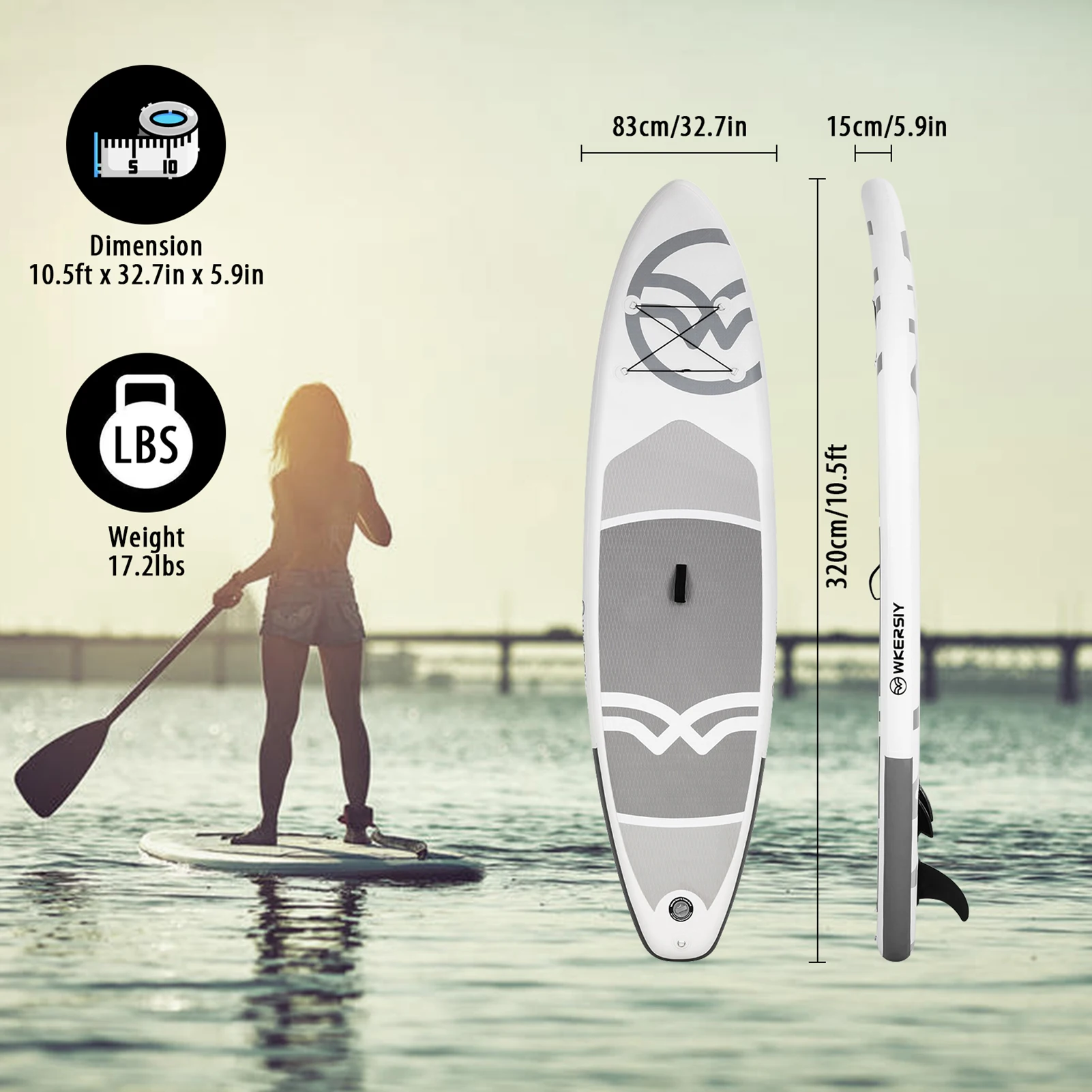 Inflatable Stand Up Paddling Paddle Board Non-Slip for All Skill