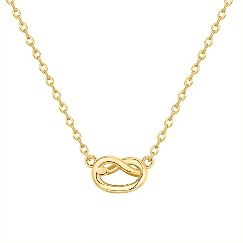 

Classic Stainless Steel Gold Silver Knot Pandent Necklaces for Women Simple Necklaces Trendy New Fashion Party Gift Jewelry Gift