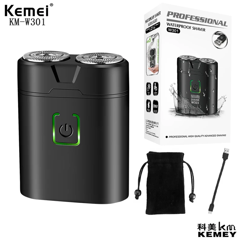 KEMEI KM-W301 Mini USB Electric Shaver Men Razor Shaver for Travelling  Porket Shaver for Man Epilator for Men luckymarche джемпер анорак le match porket qwuax23311whx