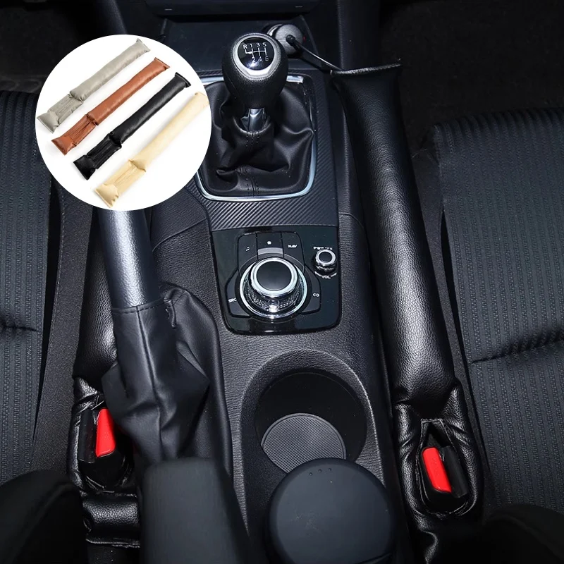 Car Seat Gap Filler PU Leather Sheer Styling Pad Plug Spacer Leak Proof Universal Interior