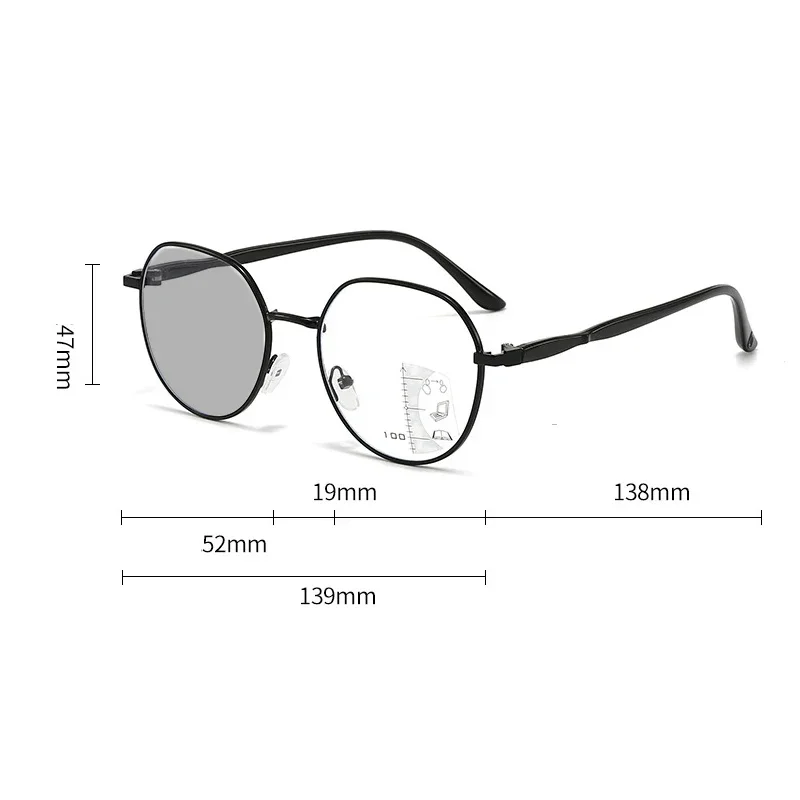 Fashion Metal Frame Finished Near Far Sight Glasses Unisex Outdoor Color Changing Multifocal Reading Glasses Diopter Presbyopia 6