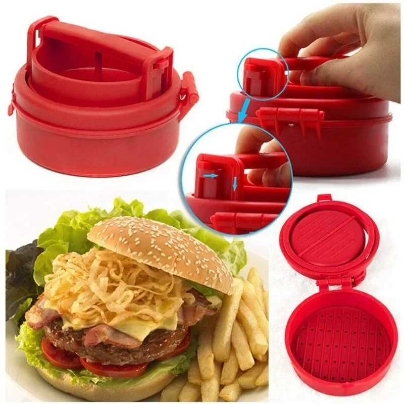 Hamburger Meat Presser with Filling Maker Manual Meat Press Hamburger Maker Burger Making Plastic Version