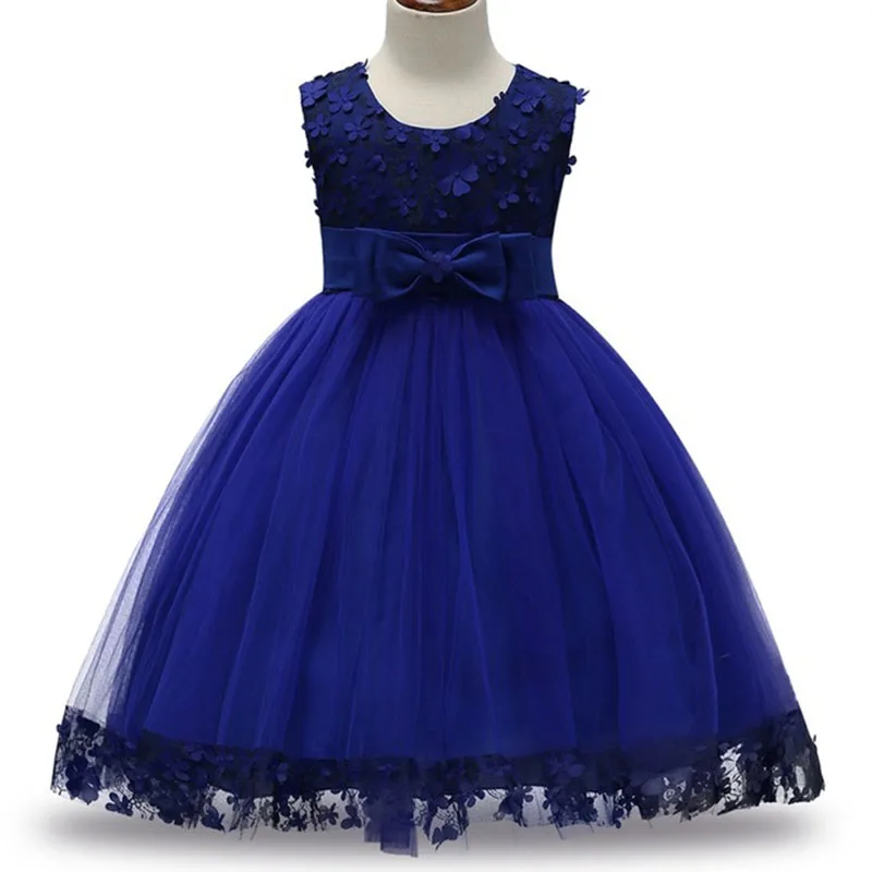 2-9T Baby Frocks Party Wear Fashion Party Dress Infant Princess Deguisement With Bow Children Frock Girls Dresses