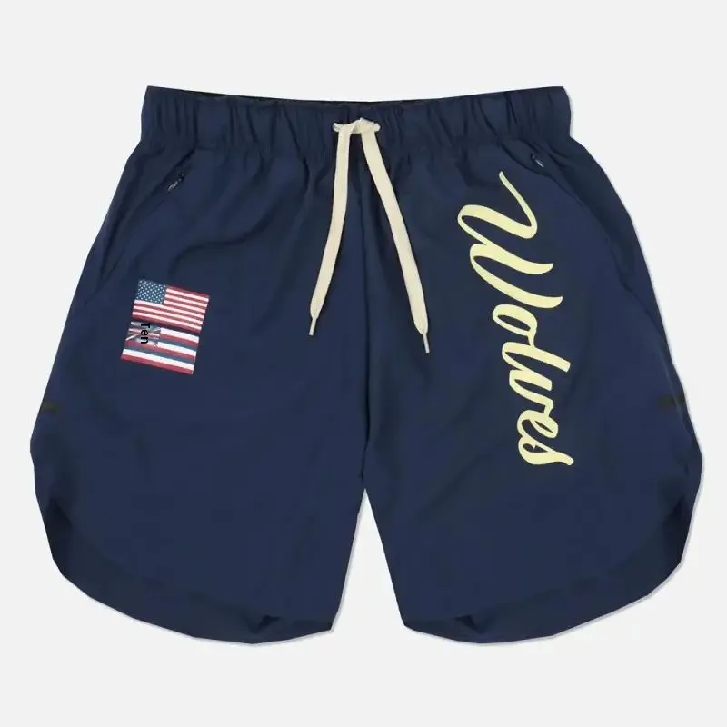 New Fashion Sporty Fitness Running Shorts Men's Breathable Quick Dry Casual Sportswear Sweat Wicking Trendy Male Pants