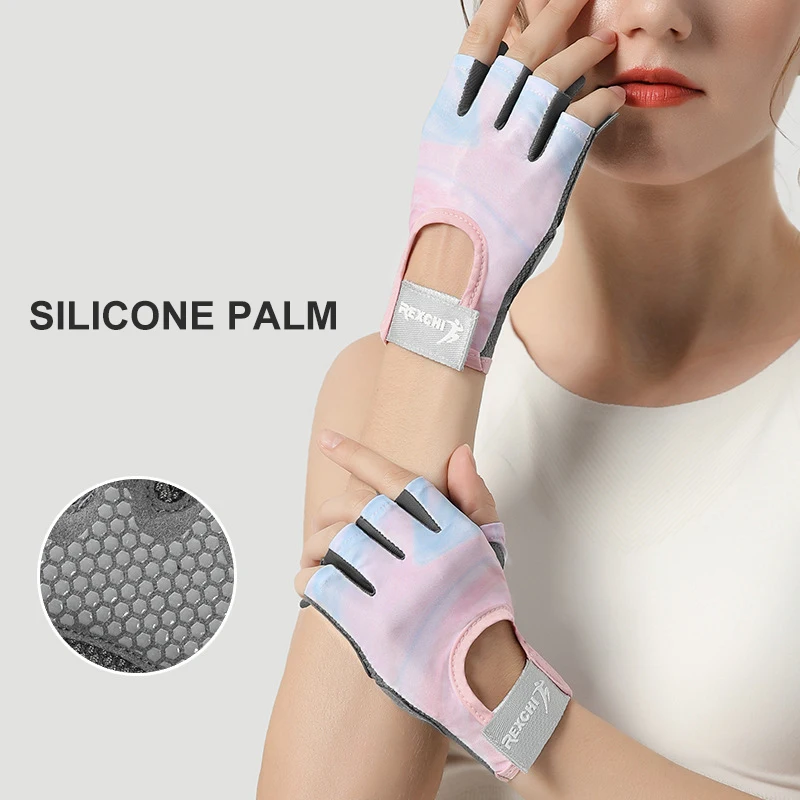 Sports Gloves Yoga Fitness Exercise Anti-slip Shock Absorption Half Finger Gloves Wear Breathable Anti-cocoon Cycling Gloves 4