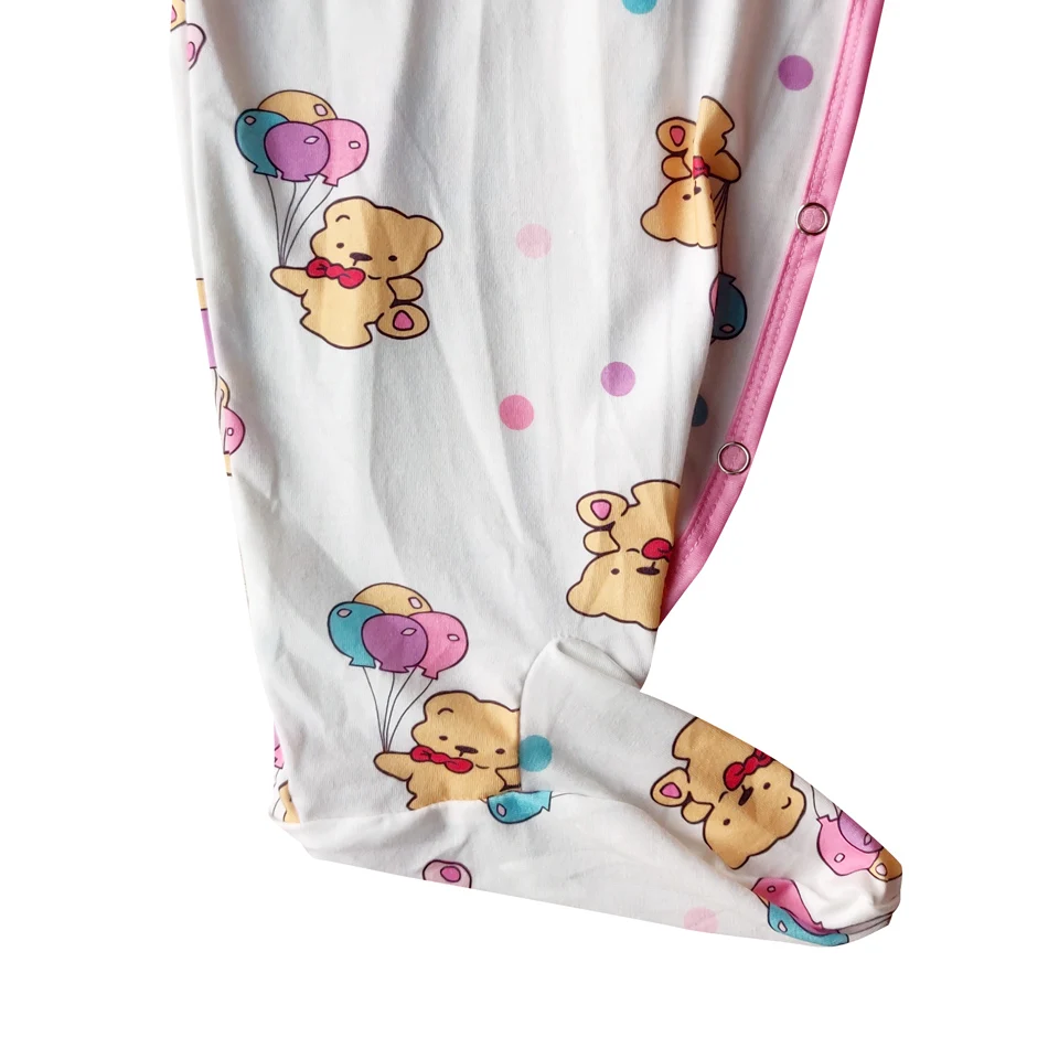 Pink balloon Bear rabbit toy printed bodysuit with foot /adult onesie/adult baby romper/printed adult bodysuit for diaper lover