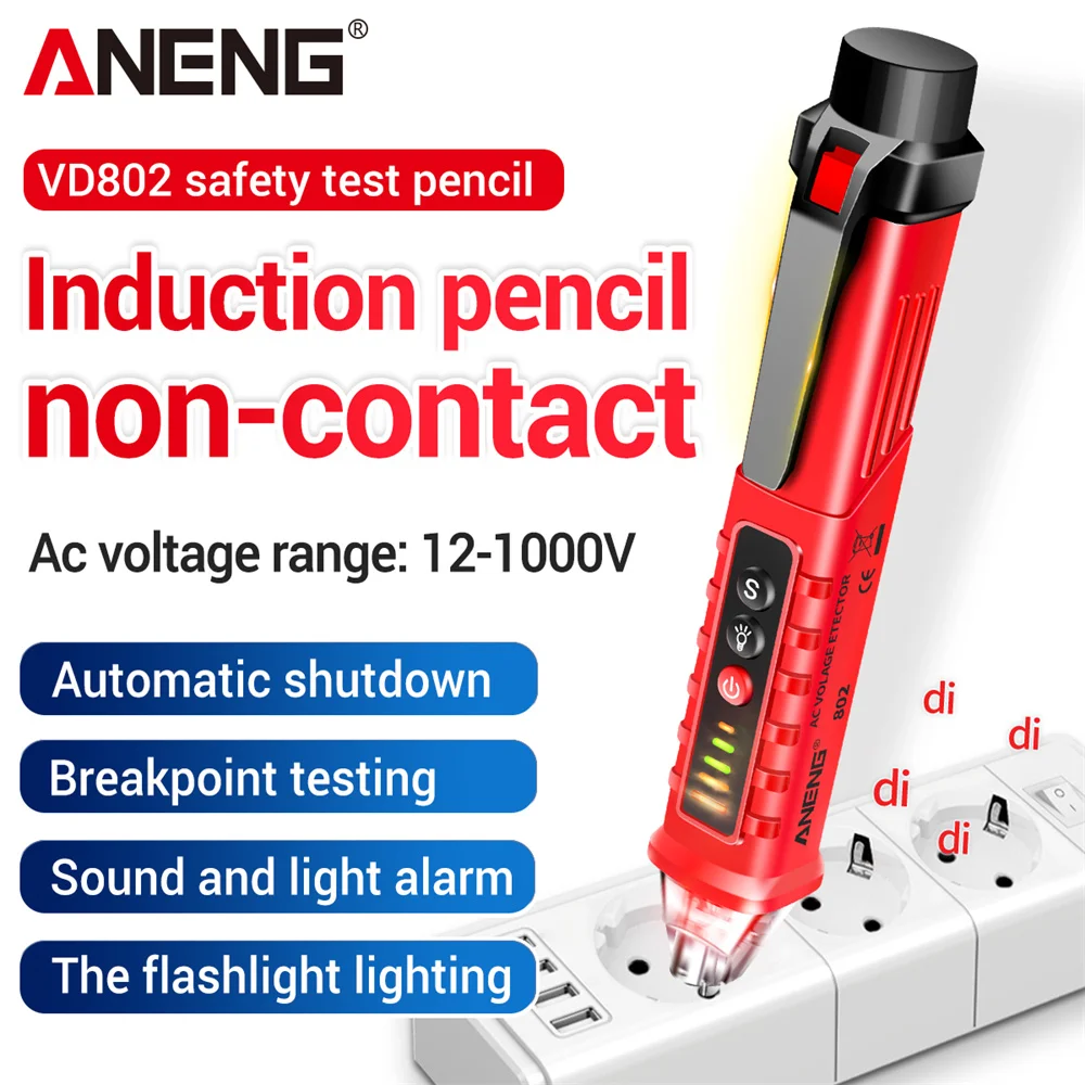 ANENG VD802 Smart Non-contact Digital Test Pen AC Voltage 12-1000V Detectors Current Electric Sensor Tester Tools