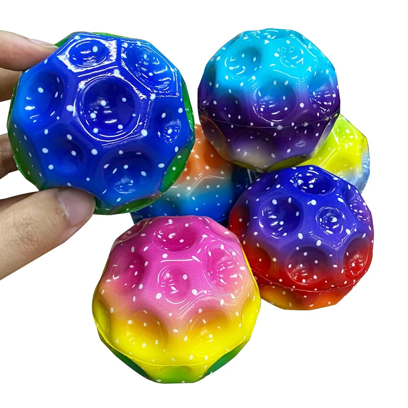 2Pcs High Resilience Hole Ball Soft Bouncy Ball Anti-fall Moon Shape Porous Bouncy Ball Kids Indoor Outdoor Toy Birthday gift