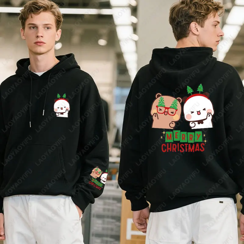Kawaii Panda Bear Christmas Graphic Unisex Hoodie - Couples Gift Sweatshirt
