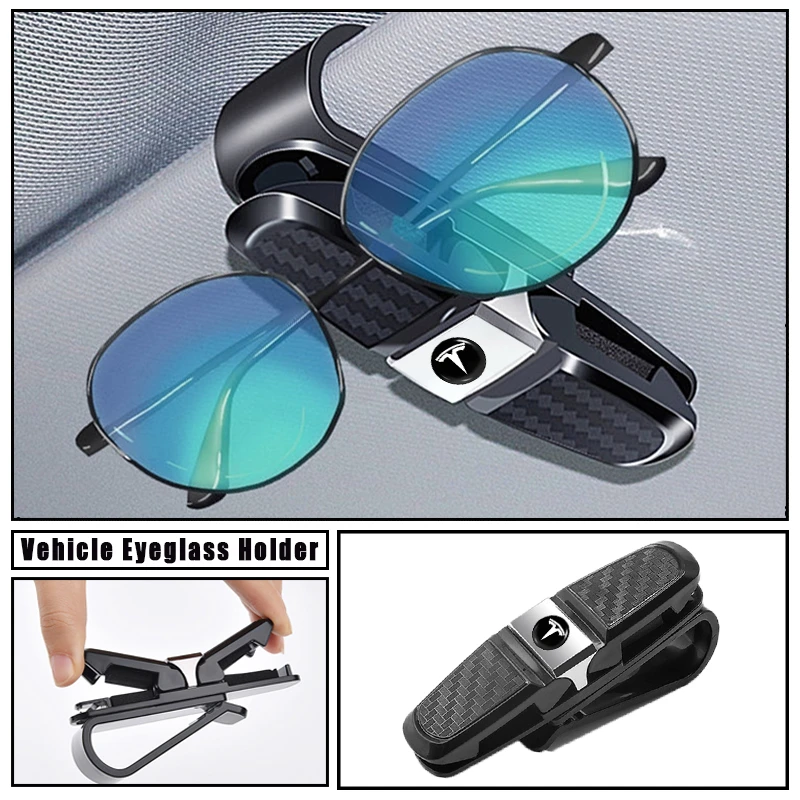 1Pcs Car Sunglasses Glasses Clip Sun Visor for Tesla Model 3 X S